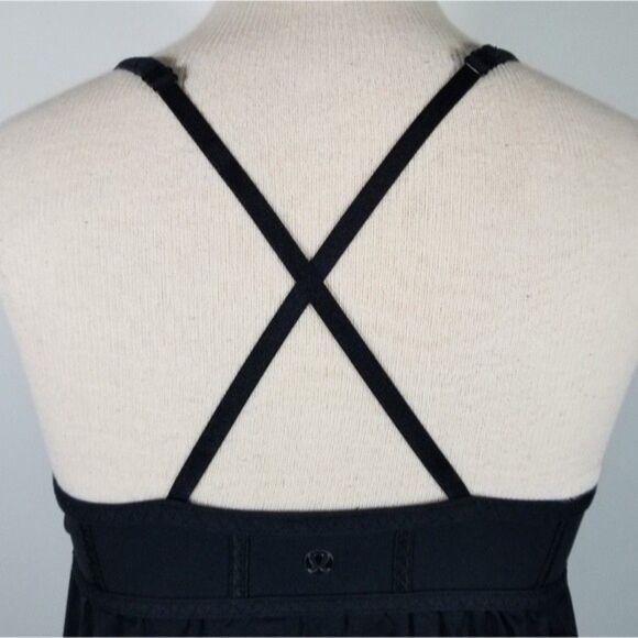 Lululemon Black Rehearsal Balletcore Faux Wrap Bust Baby Doll Y2K Tank Size 8 - Picture 9 of 12